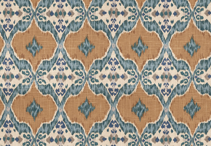 Ткань Fabricut Isabelle De Borchgrave-Color Ocean Nomadic/Teal