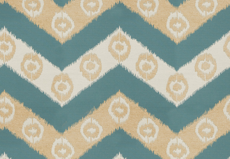 Ткань Fabricut Isabelle De Borchgrave-Color Ocean Mega chevron/Ocean