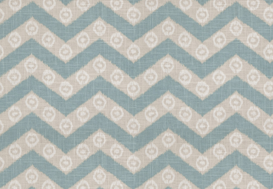 Ткань Fabricut Isabelle De Borchgrave-Color Ocean Chevron kimono/Mist