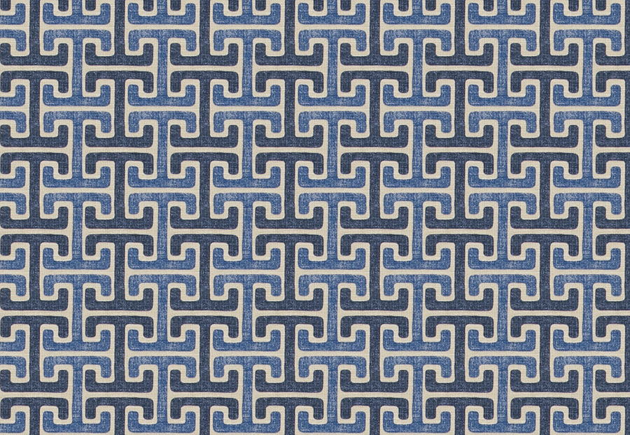 Ткань Fabricut Modern Nuances Blue Wave Ratatat/Denim