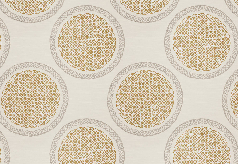 Ткань Fabricut Modern Nuances Vol.II Sesame Norva Medallion/Mustard