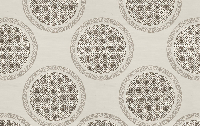 Американская ткань Fabricut, коллекция Modern Nuances Vol.II Sesame, артикул Norva Medallion/Mink