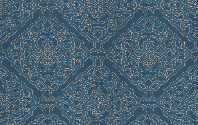 Американская ткань Fabricut, коллекция Silk Nuances Lapis, артикул Crowe Damask/Nautical