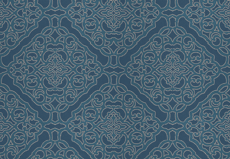 Ткань Fabricut Silk Nuances Lapis Crowe Damask/Nautical