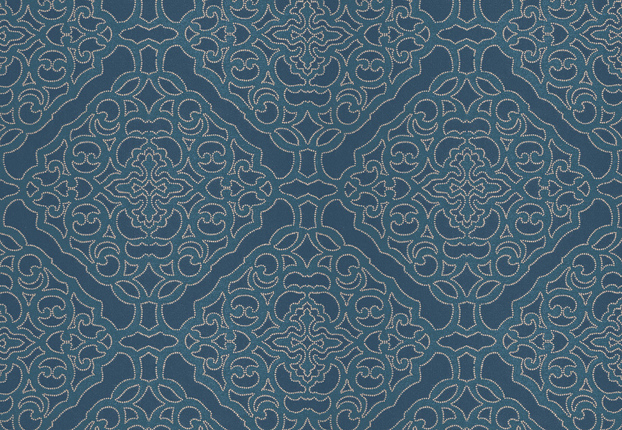 Ткань Fabricut Silk Nuances Lapis Crowe Damask/Nautical