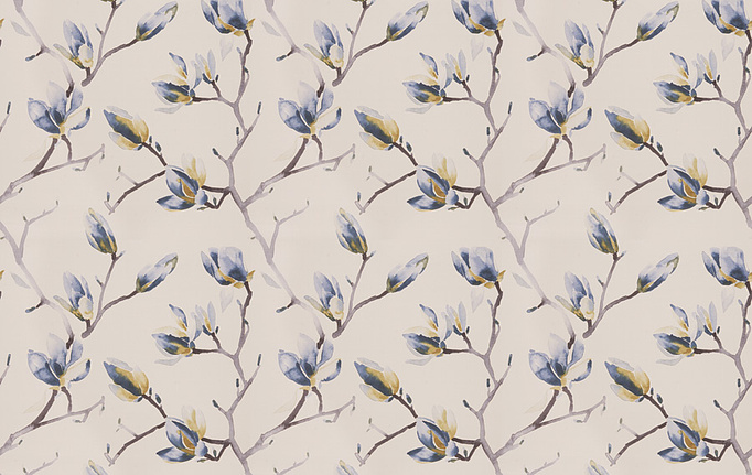 Американская ткань Fabricut, коллекция Silk Nuances Lapis, артикул Pinkett floral/Horizont