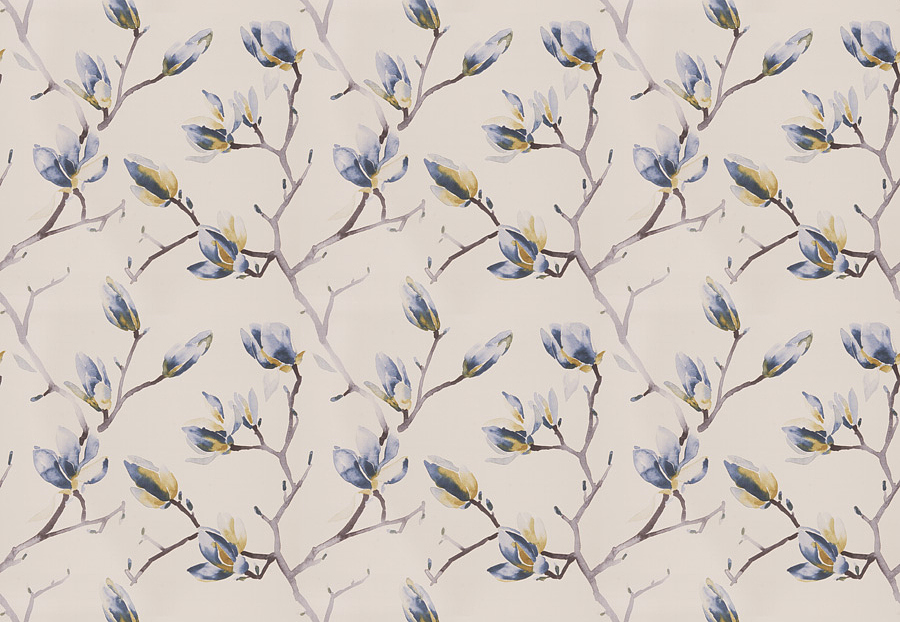 Ткань Fabricut Silk Nuances Lapis Pinkett floral/Horizont