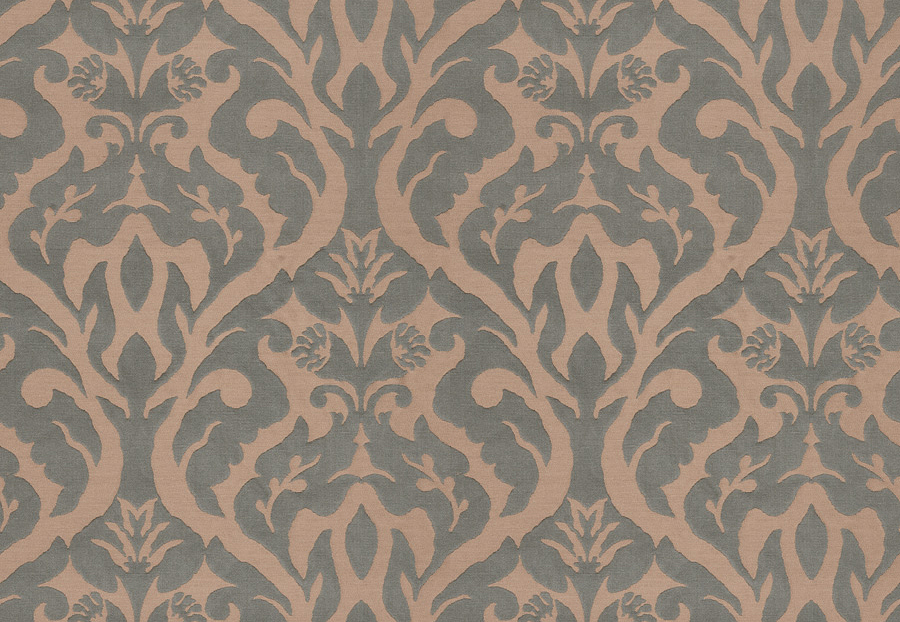 Ткань Fabricut Silk Nuances Lapis Costner Damask/Horizont