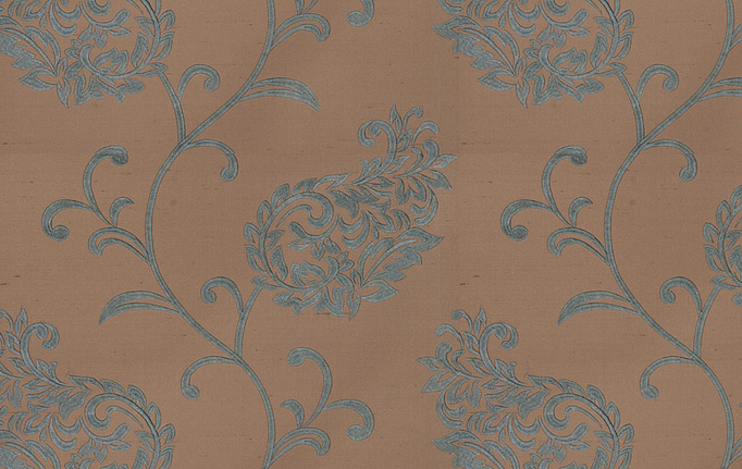 Американская ткань Fabricut, коллекция Silk Nuances Lapis, артикул Liotta paisley/Turquoise