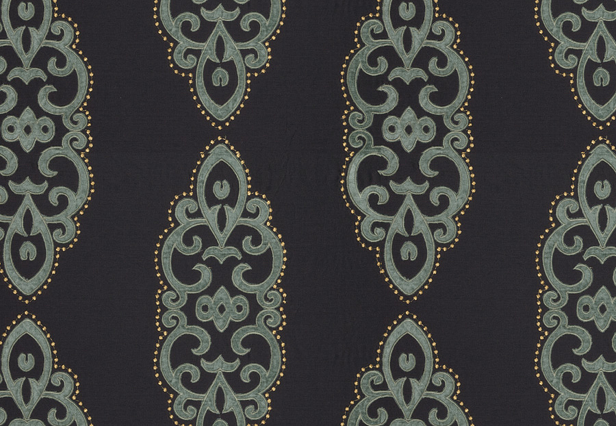 Ткань Fabricut Silk Nuances Lapis Grier Medallion/Indigo