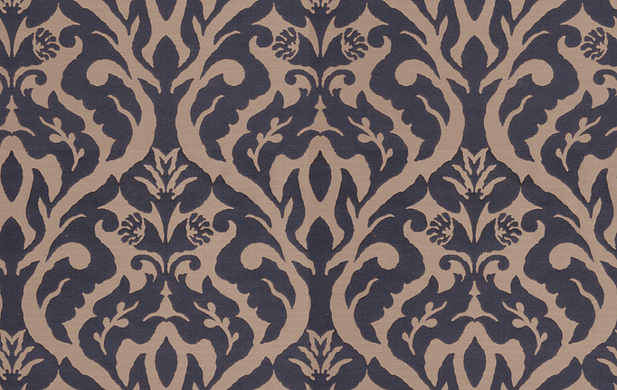 Американская ткань Fabricut, коллекция Silk Nuances Lapis, артикул Costner Damask/Navy
