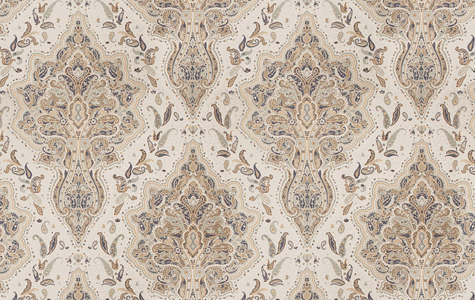 Американская ткань Fabricut, коллекция Silk Nuances Lapis, артикул Heigl Paisley/Blue haze