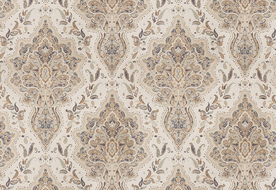 Ткань Fabricut Silk Nuances Lapis Heigl Paisley/Blue haze