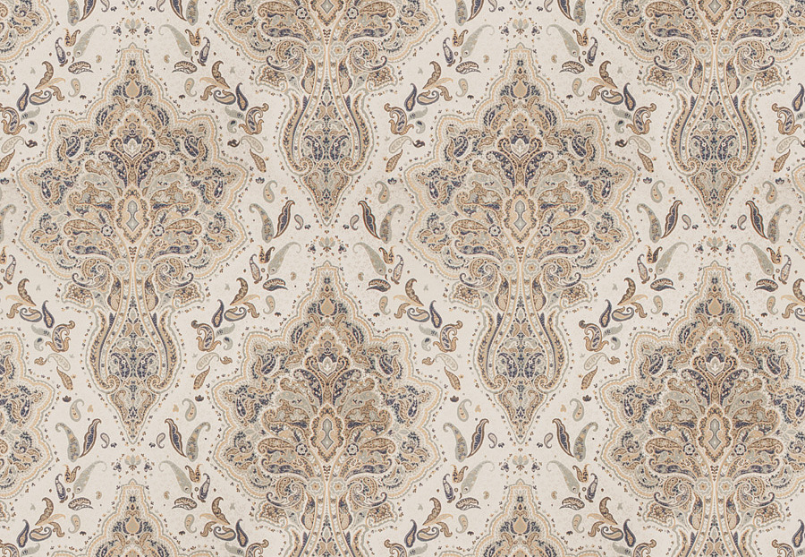 Ткань Fabricut Silk Nuances Lapis Heigl Paisley/Blue haze