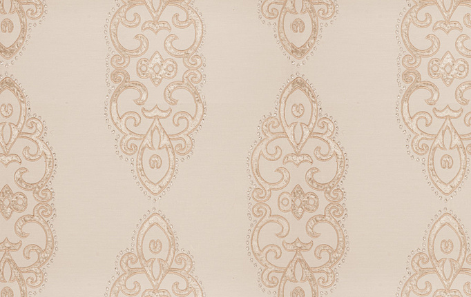 Американская ткань Fabricut, коллекция Silk Nuances Natural, артикул Grier Medallion/Ecru