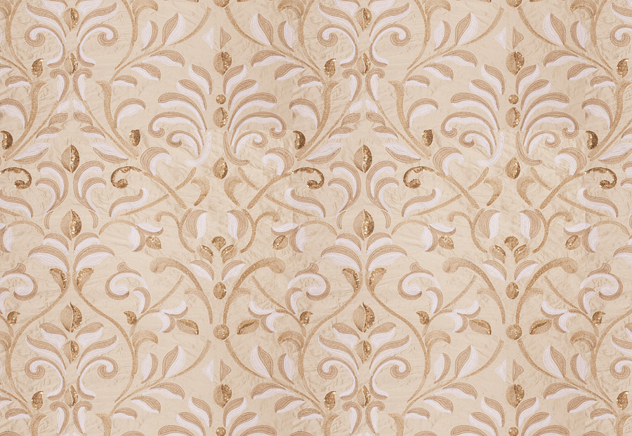 Ткань Fabricut Silk Nuances Natural Besinger leaves/Natural Gold