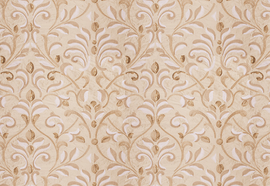 Ткань Fabricut Silk Nuances Natural Besinger leaves/Natural Gold