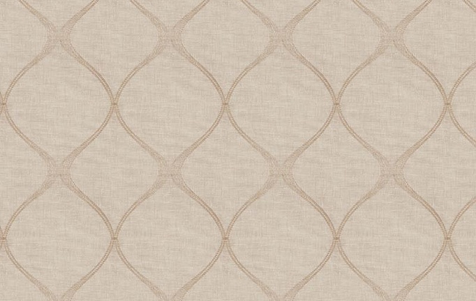 Американская ткань Fabricut, коллекция Statement Sheers Flax, артикул Sibble ogee/Tan