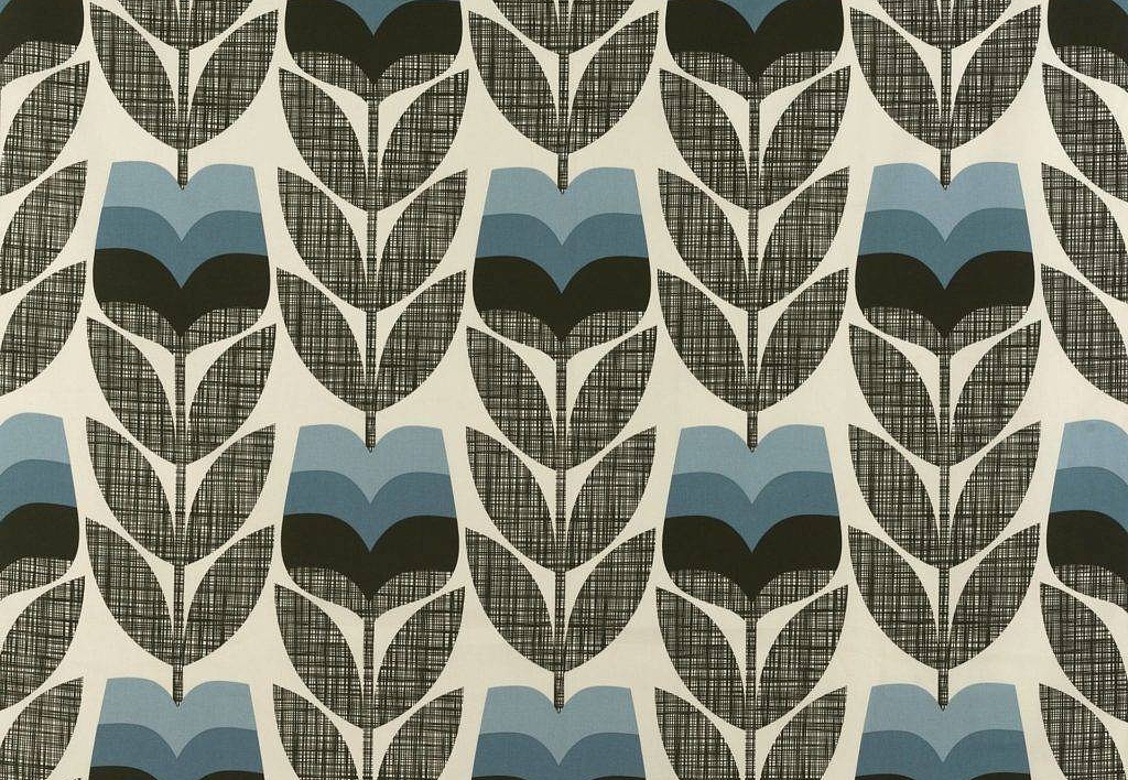 Ткань Orla Kiely Prints-Volume One RoseBud/PowderBlue