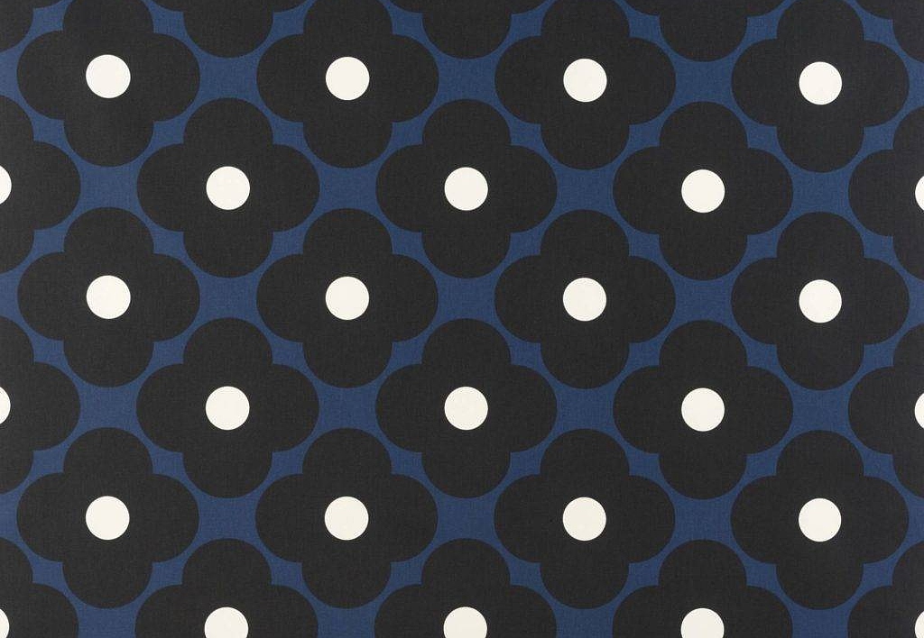 Ткань Orla Kiely Prints-Volume One SpotFlower/DarkMarine