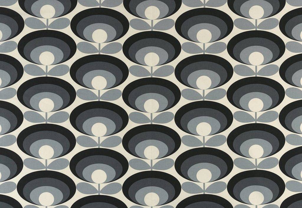 Ткань Orla Kiely Prints-Volume One SeventiesFlowerOval/CoolGrey