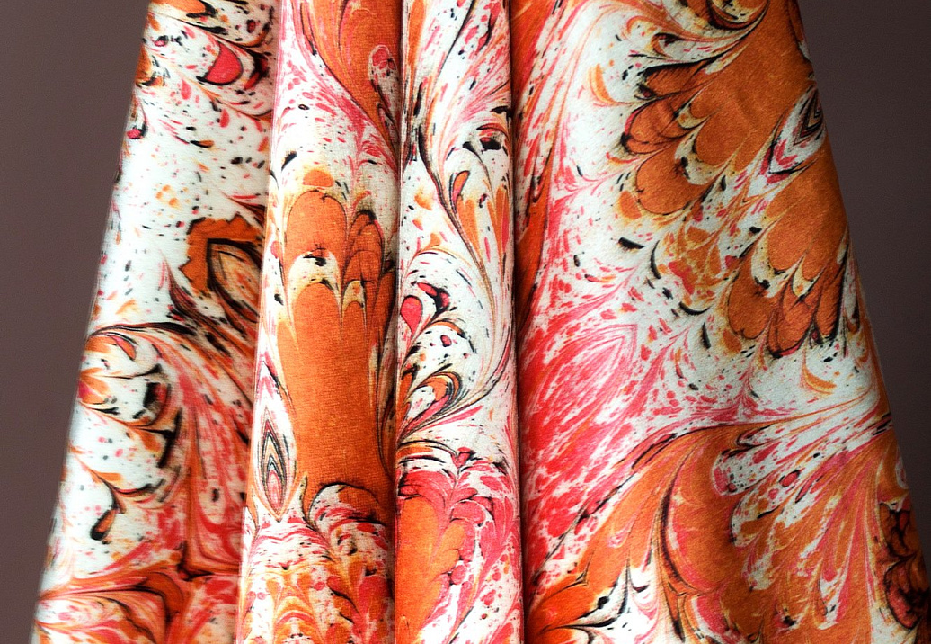 Ткань Susi Bellamy Velvet Fabric Feathered/Orange