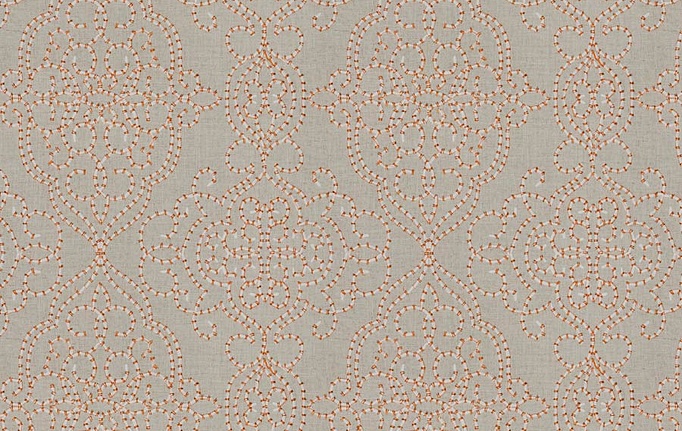 Американская ткань Fabricut, коллекция Vignettes Vol.XVI Garden, артикул Indie Damask/Sunset