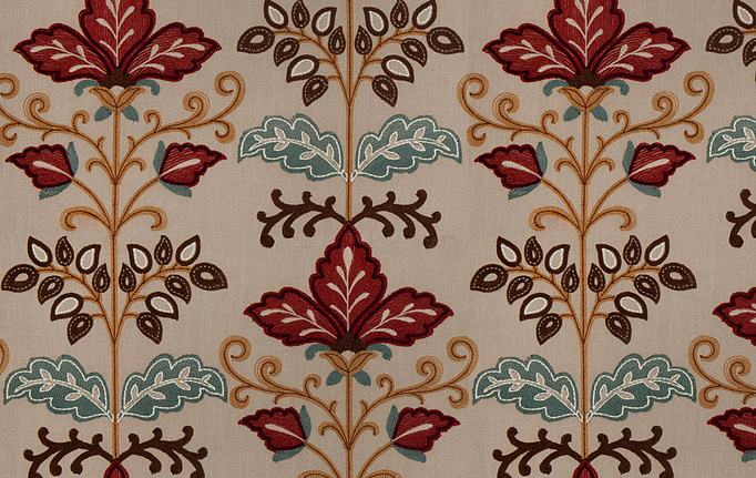 Американская ткань Fabricut, коллекция Vignettes Vol.XVI Garden, артикул Lens floral/Cabernet