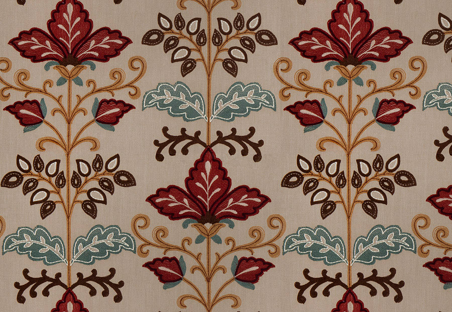 Ткань Fabricut Vignettes Vol.XVI Garden Lens floral/Cabernet