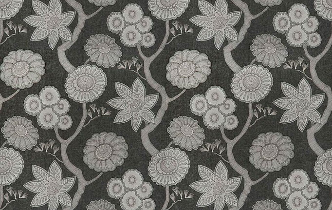 Американская ткань Fabricut, коллекция Vignettes Vol.XVI Graphite, артикул ScriptFloral/Onyx