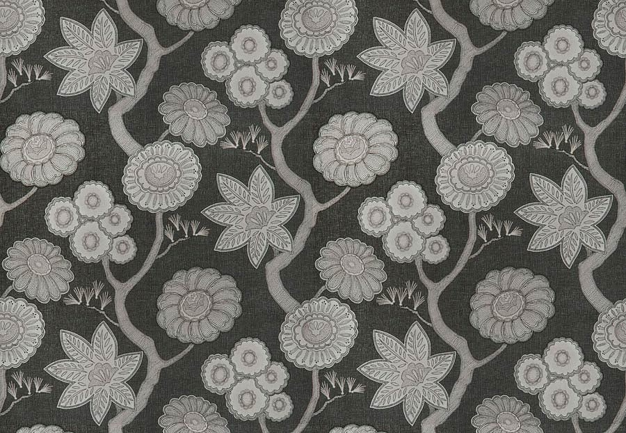 Ткань Fabricut Vignettes Vol.XVI Graphite ScriptFloral/Onyx