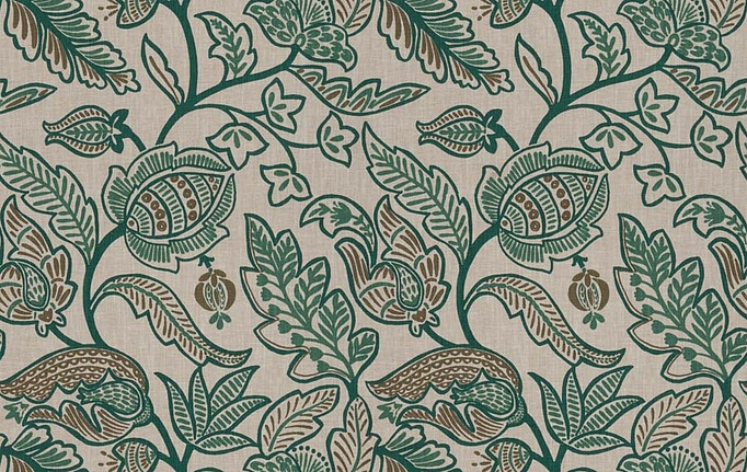 Американская ткань Fabricut, коллекция Vignettes Vol.XVI Mineral, артикул MatineeFloral/Teal
