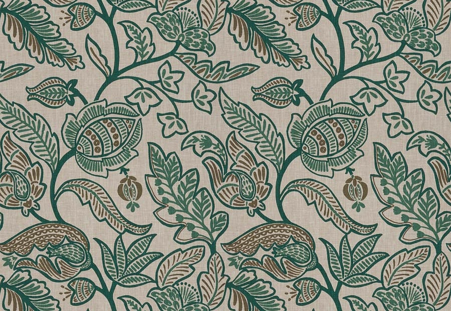 Ткань Fabricut Vignettes Vol.XVI Mineral MatineeFloral/Teal