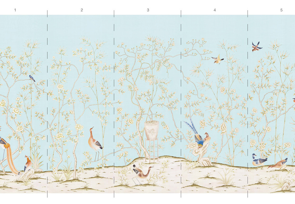 Обои Paul Montgomery Studio Book of Murals (Mural Sources) CH-143-AS/Powder Blue