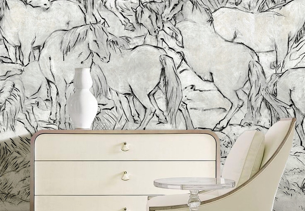 Обои Paul Montgomery Studio Book of Murals (Mural Sources) FL-075-BG1/Grey