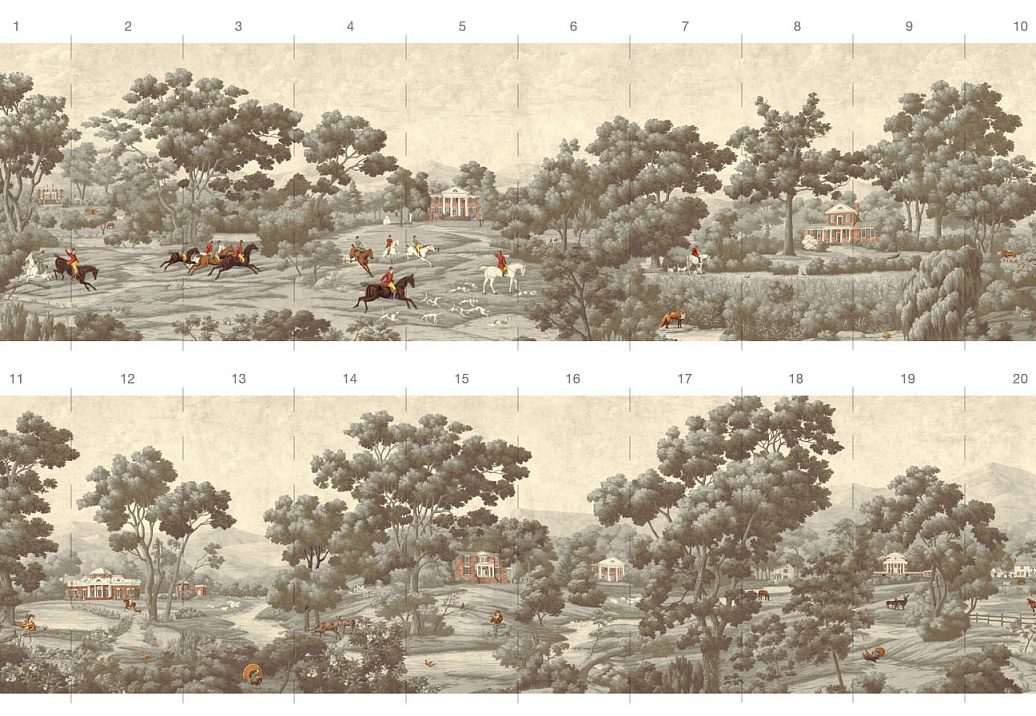 Обои Paul Montgomery Studio Book of Murals (Mural Sources) PN-990-JC/Sepia Antiqued