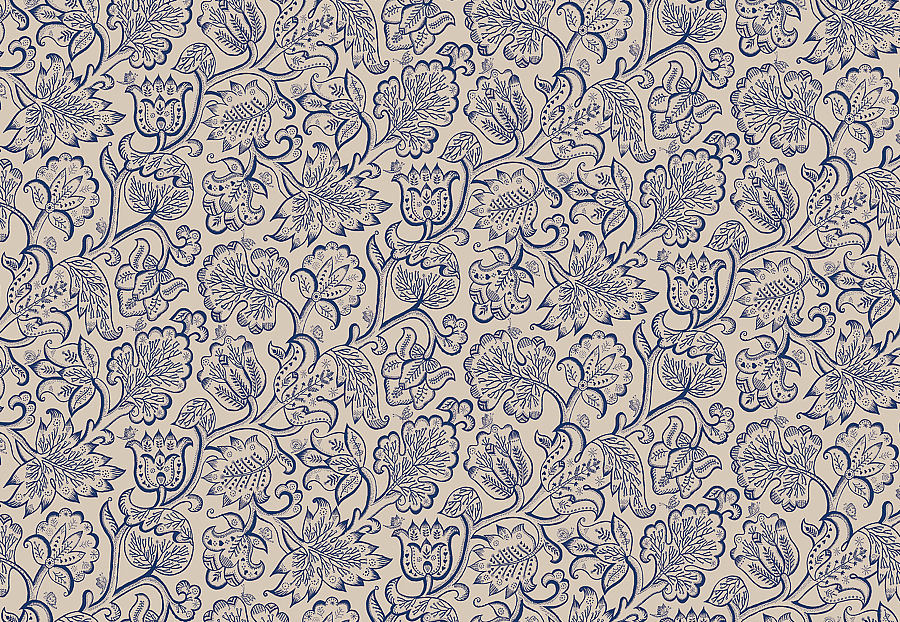 Ткань Blendworth Celia Birtwell Jacobean/Uniform Blue
