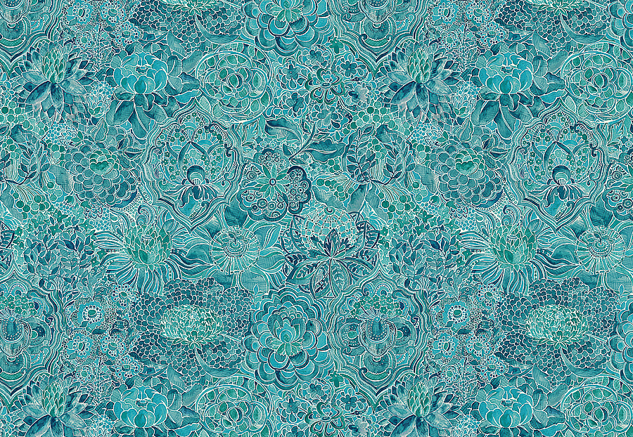 Ткань Blendworth Library Clay/Seaflower