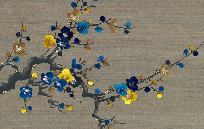 Английские обои Fromental, коллекция Modern Chinois, артикул Prunus/Bitumen