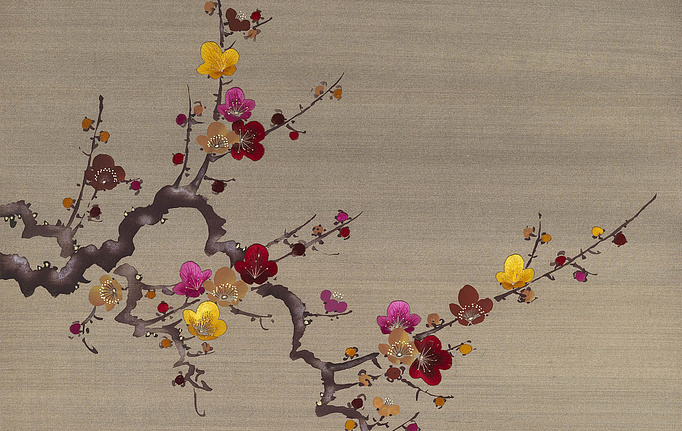 Английские обои Fromental, коллекция Modern Chinois, артикул Prunus/Cardinal