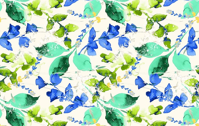 Бельгийская ткань Galleria Arben, коллекция Alicante, артикул Leaves/Blue