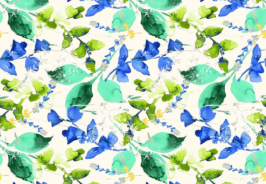 Ткань Galleria Arben Alicante Leaves/Blue