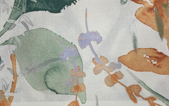 Бельгийская ткань Galleria Arben, коллекция Alicante, артикул Leaves/Orange
