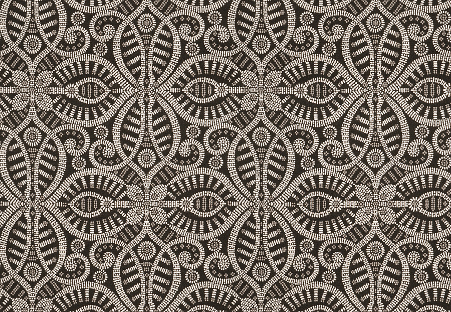 Ткань Fabricut Vignettes Vol.XIII Platinum Boso mosaic/Licorice
