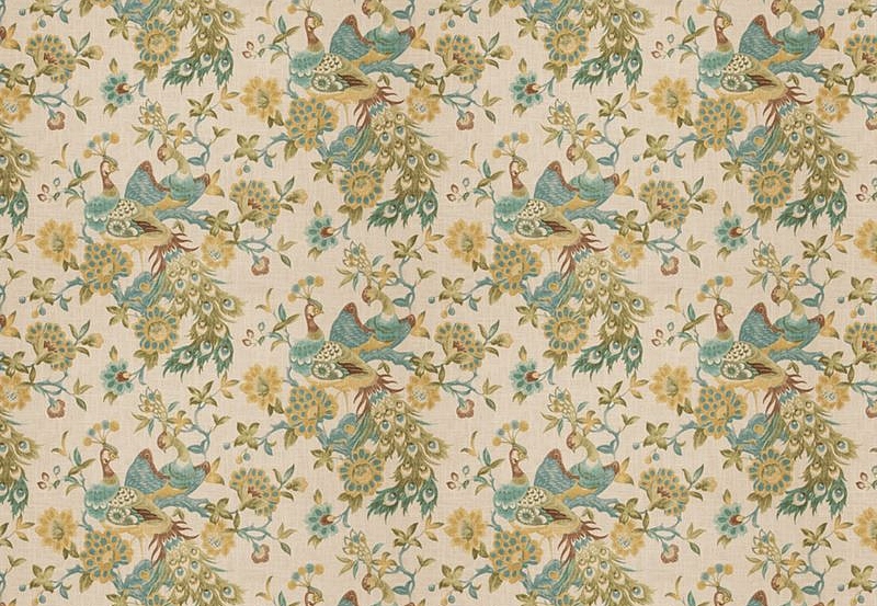 Ткань Fabricut Vignettes Vol.XIII Turquoise Plamen exotic/Aquamist