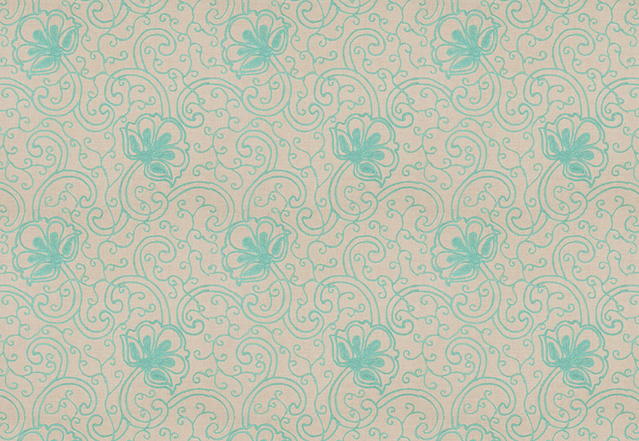 Ткань Fabricut Vignettes Vol.XIII Turquoise Ezana Crewel/Turquoise