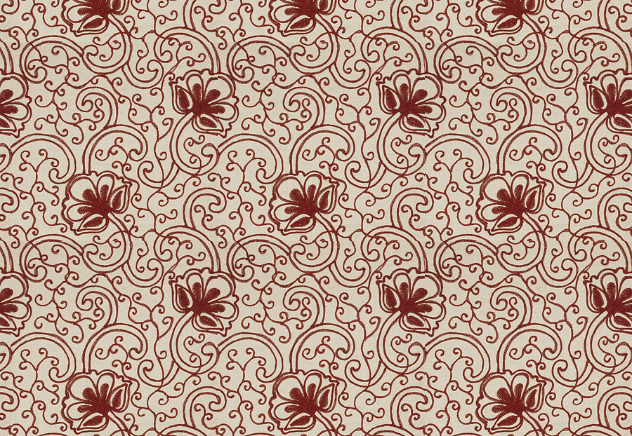 Ткань Fabricut Vignettes Vol.XIII Ruby Ezana Crewel/Ruby
