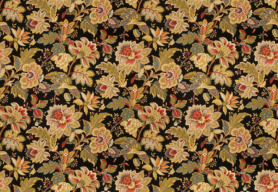 Ткань Fabricut Vignettes Vol.XIII Ruby Abitha floral/Noir