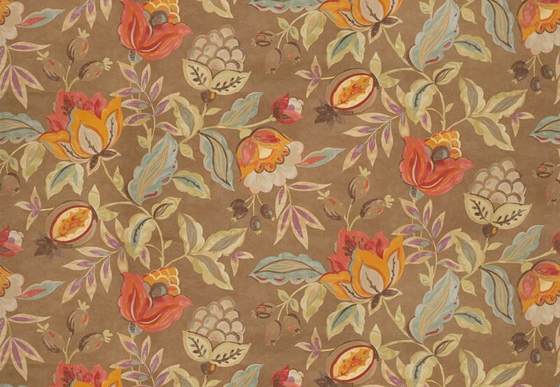 Ткань Fabricut Vignettes Vol.XIII Terra Cotta Cerdic floral/Flaxseed