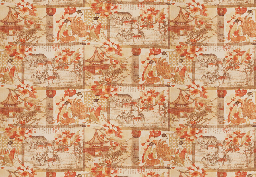Ткань Fabricut Vignettes Vol.XIII Terra Cotta Zaki kimono/Persimmon